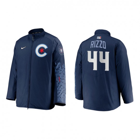 Anthony Rizzo #44 Cubs 2021 City Connect Jacket Navy