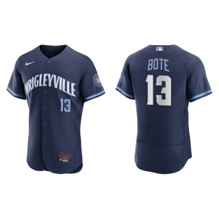 David Bote #13 Cubs 2021 City Connect Jersey Navy Authentic