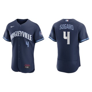 Eric Sogard #4 Cubs 2021 City Connect Jersey Navy Authentic