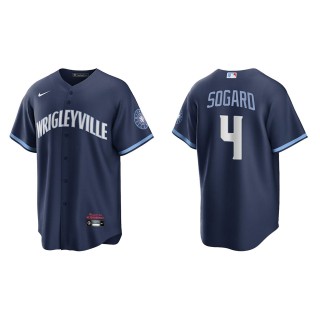 Eric Sogard #4 Cubs 2021 City Connect Jersey Navy Replica