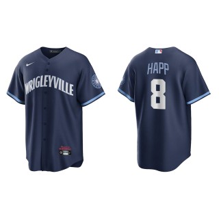 Ian Happ #8 Cubs 2021 City Connect Jersey Navy Replica