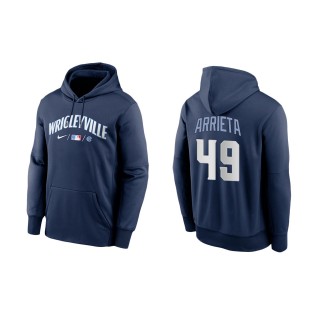 Jake Arrieta #49 Cubs 2021 City Connect Hoodie Navy