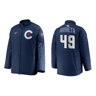 Jake Arrieta #49 Cubs 2021 City Connect Jacket Navy