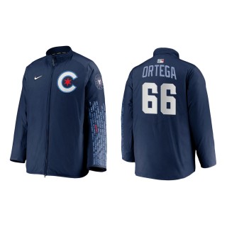 Rafael Ortega #66 Cubs 2021 City Connect Jacket Navy