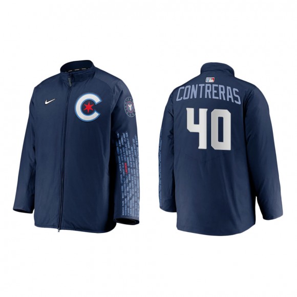 Willson Contreras #40 Cubs 2021 City Connect Jacket Navy