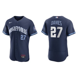 Zach Davies #27 Cubs 2021 City Connect Jersey Navy Authentic