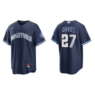 Zach Davies #27 Cubs 2021 City Connect Jersey Navy Replica