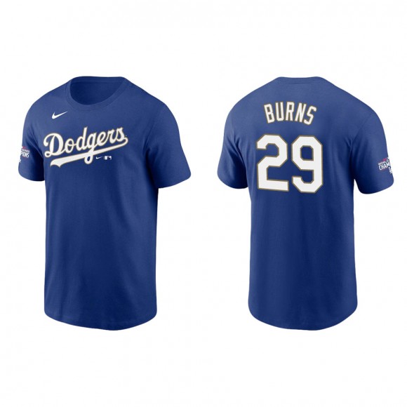 Andy Burns #29 Dodgers 2021 Gold Program T-Shirt Royal