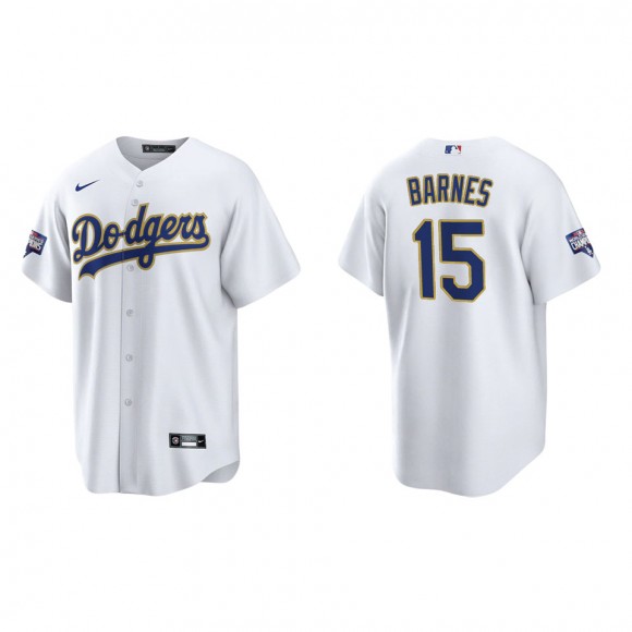 Austin Barnes #15 Dodgers 2021 Gold Program Jersey White Gold Replica