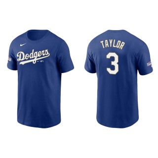 Chris Taylor #3 Dodgers 2021 Gold Program T-Shirt Royal