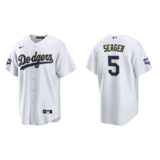 Corey Seager #5 Dodgers 2021 Gold Program Jersey White Gold Replica
