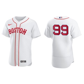 Alex Verdugo #99 Red Sox 2021 Patriots' Day Jersey White Authentic