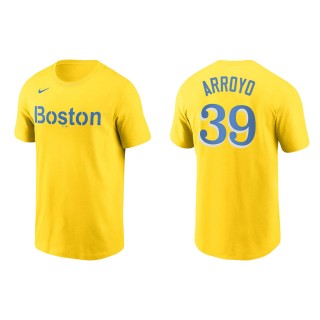 Christian Arroyo #39 Red Sox 2021 City Connect T-Shirt Gold