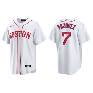 Christian Vazquez #7 Red Sox 2021 Patriots' Day Jersey White Replica