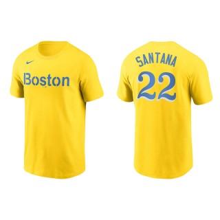 Danny Santana #22 Red Sox 2021 City Connect T-Shirt Gold