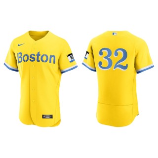 Matt Barnes #32 Red Sox 2021 City Connect Jersey Gold Light Blue Authentic