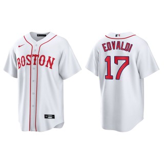 Nathan Eovaldi #17 Red Sox 2021 Patriots' Day Jersey White Replica