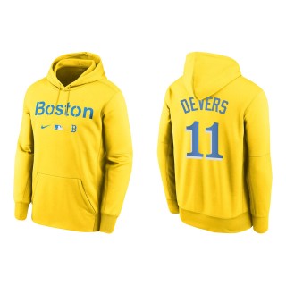 Rafael Devers #11 Red Sox 2021 City Connect Hoodie Gold