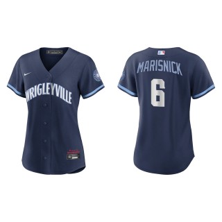 Women Jake Marisnick #6 Cubs 2021 City Connect Jersey Navy Replica