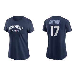 Women Kris Bryant #17 Cubs 2021 City Connect T-Shirt Navy