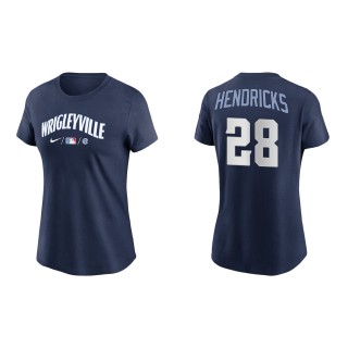 Women Kyle Hendricks #28 Cubs 2021 City Connect T-Shirt Navy