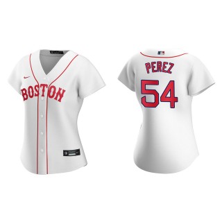 Women Martin Perez #54 Red Sox 2021 Patriots' Day Jersey White Replica