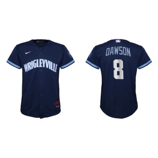 Youth Andre Dawson #8 Cubs 2021 City Connect Jersey Navy Replica