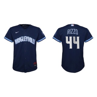 Youth Anthony Rizzo #44 Cubs 2021 City Connect Jersey Navy Replica