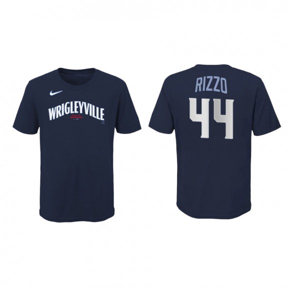 Youth Anthony Rizzo #44 Cubs 2021 City Connect T-Shirt Navy