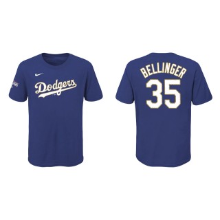 Youth Cody Bellinger #35 Dodgers 2021 Gold Program T-Shirt Royal