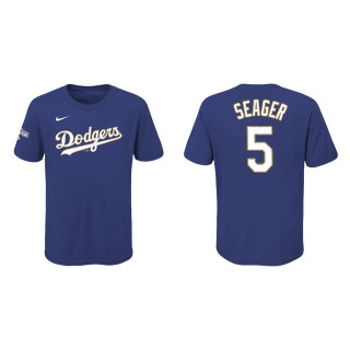 Youth Corey Seager #5 Dodgers 2021 Gold Program T-Shirt Royal