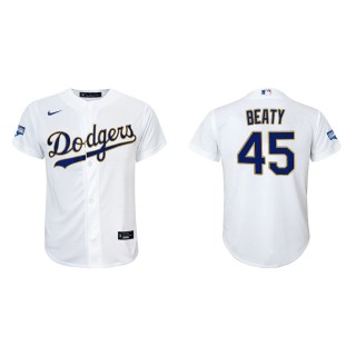 Youth Matt Beaty #45 Dodgers 2021 Gold Program Jersey White Gold Replica