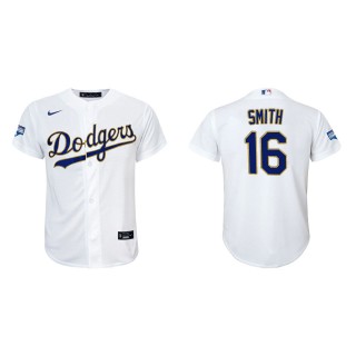 Youth Will Smith #16 Dodgers 2021 Gold Program Jersey White Gold Replica