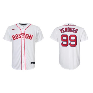 Youth Alex Verdugo #99 Red Sox 2021 Patriots' Day Jersey White Replica