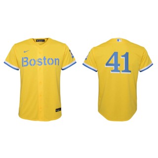 Youth Chris Sale #41 Red Sox 2021 City Connect Jersey Gold Light Blue Replica