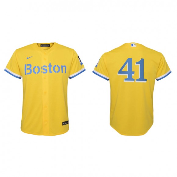 Youth Chris Sale #41 Red Sox 2021 City Connect Jersey Gold Light Blue Replica