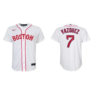 Youth Christian Vazquez #7 Red Sox 2021 Patriots' Day Jersey White Replica