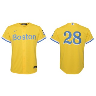 Corey Kluber Youth Boston Red Sox Nike Gold Light Blue City Connect Replica Jersey