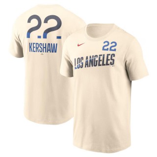 Los Angeles Dodgers Clayton Kershaw Cream 2024 City Connect Fuse T-Shirt