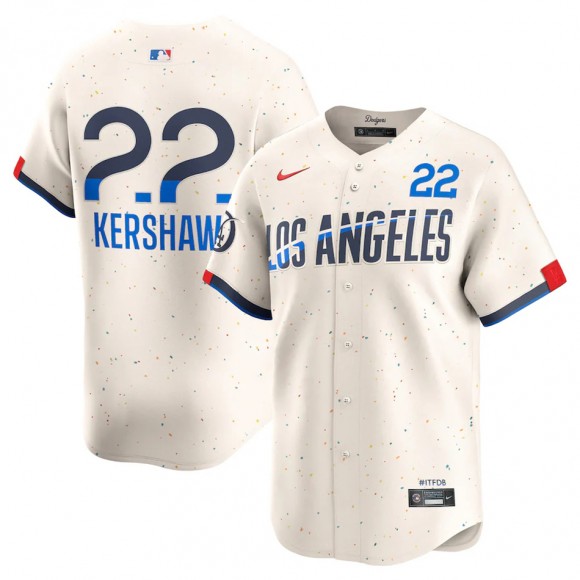 Los Angeles Dodgers Clayton Kershaw Cream 2024 City Connect Limited Player Jersey