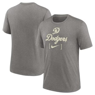 Los Angeles Dodgers Heather Charcoal 2024 City Connect Tri-Blend T-Shirt