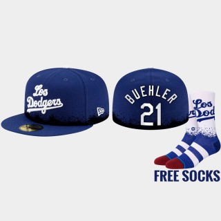 Men Los Angeles Dodgers Walker Buehler City Connect Royal Free Socks Hat