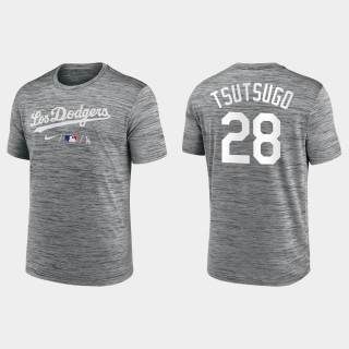 Los Angeles Dodgers Yoshi Tsutsugo Anthracite 2021 City Connect Practice T-Shirt