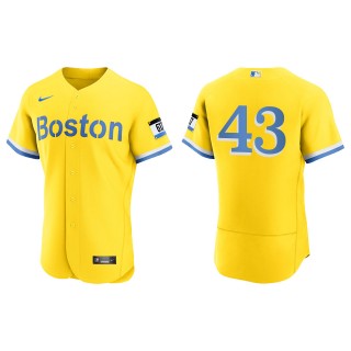 Men's Boston Red Sox Jaylin Davis Gold Light Blue City Connect Authentic Jersey