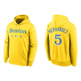 Red Sox Kike Hernandez Gold City Connect Therma Hoodie