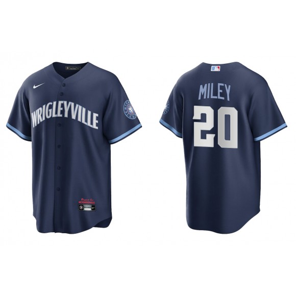 Men's Chicago Cubs Wade Miley Navy City Connect Replica Jersey