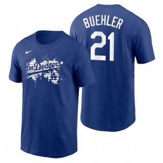 Los Angeles Dodgers Walker Buehler Royal 2021 City Connect Graphic T-Shirt