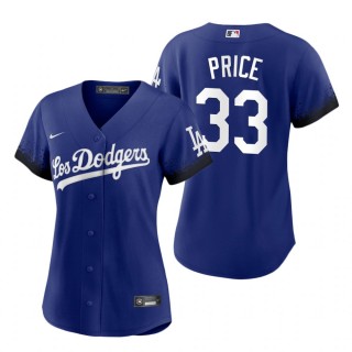 Women Los Angeles Dodgers David Price Royal 2021 City Connect Replica Jersey