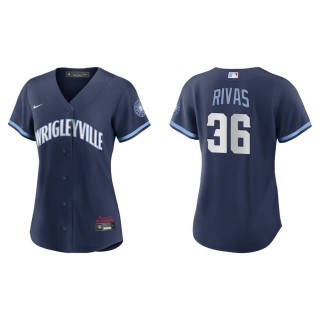 Women's Cubs Alfonso Rivas Navy City Connect Replica Jersey