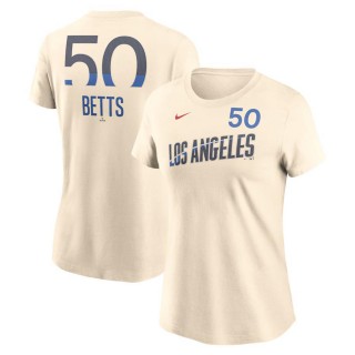 Women's Los Angeles Dodgers Mookie Betts Navy 2024 City Connect Fuse T-Shirt